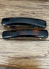 Vintage Hair Clip Barrette Rectangle Pin Hair Accessory Lot of 2
