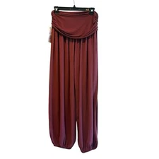 Luisa High Waist Herem Ankle Pants Made In Italy Cranberry Red One Size NWT