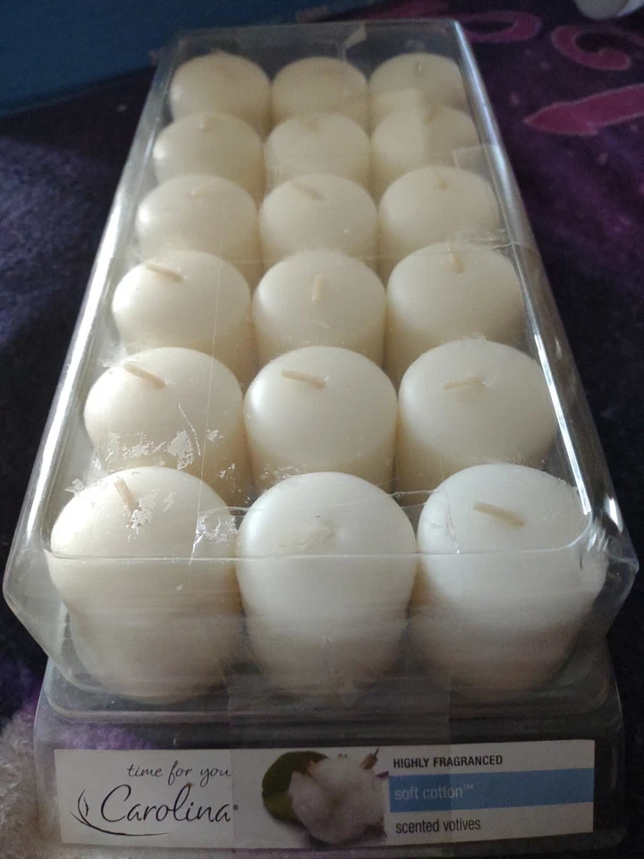 Set of 18 Time For You Carolina Scented Votives Candles Soft Cotton (W) - Image 2 of 3
