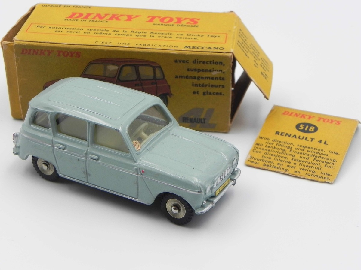 ルノー 4L - フランス ディンキートイズ #518 Dinky Toys France 518 Renault 4 L In Box W/ Box Vintage Die