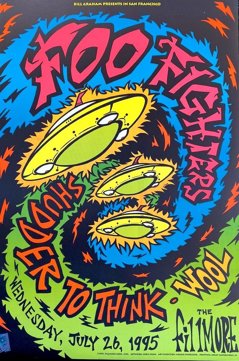 FOO FIGHTERS 1995 THE FILLMORE 1st PRINT POSTER SHUDDER TO THINK