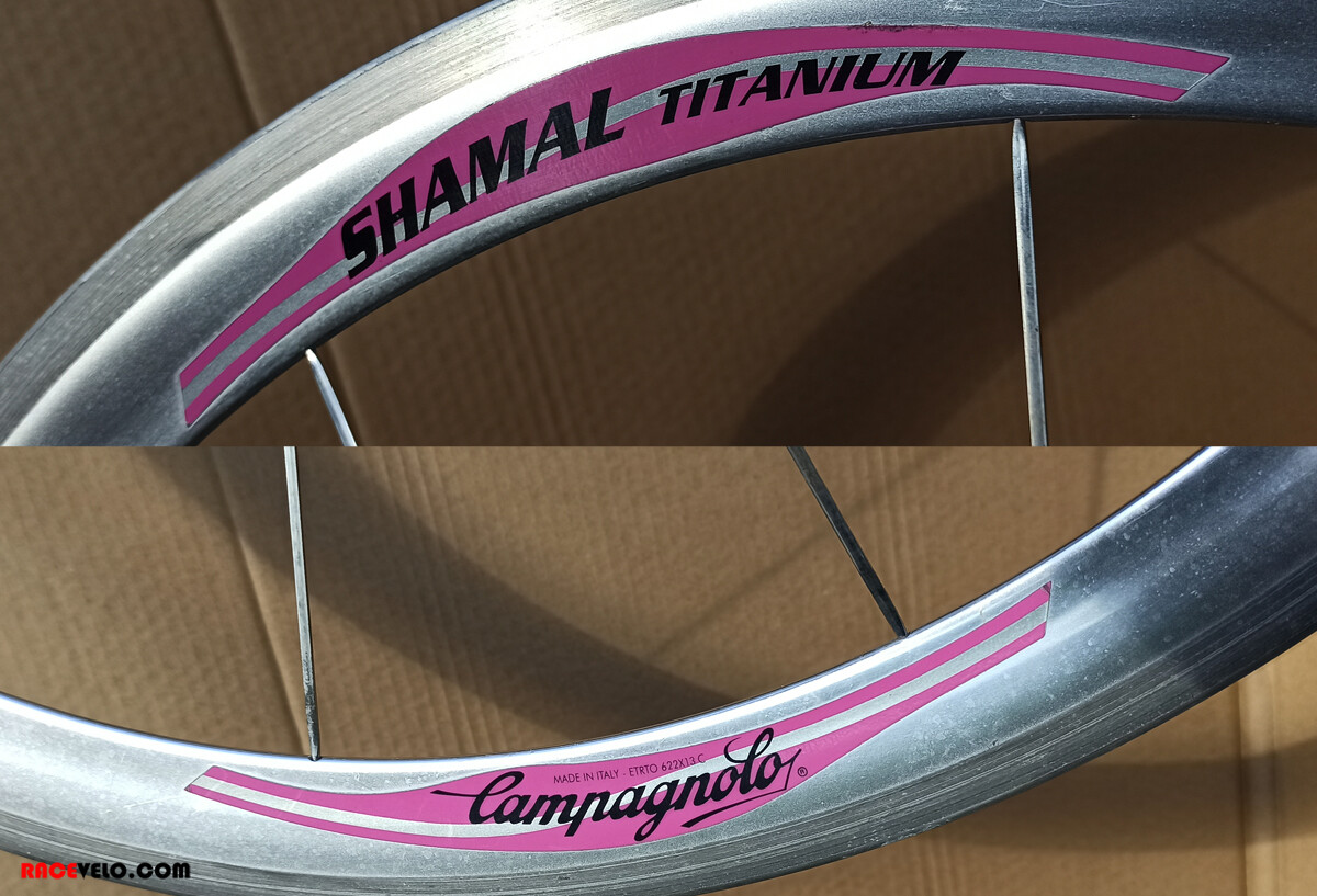 Lot De Décalcomanie Noire Et Argent Campagnolo Shamal Track Pour 2 Jantes - Vélo Piste