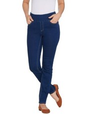 Denim  Co Indigo Wash Regular Soft Stretch Smooth Waist 5-Pocket Jeans New