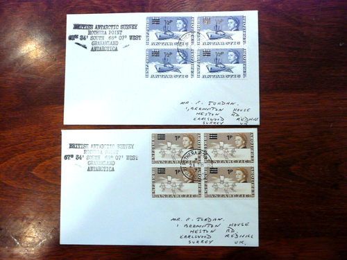 British Antarctic Terr Scott #25,26 Survey 1977 Rothear Point W Grahamland $15