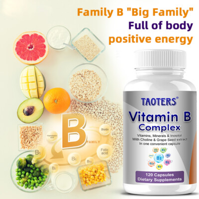 Vitamin B Complex, 60 Capsules With Minerals - High Potency Immune Support