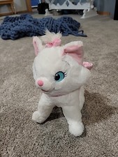 Disney Store The Aristocats Marie Cat White Kitten Plush 12'' Pink Bow Plushie