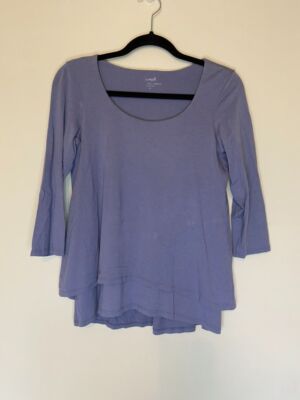 Pure Jill J. Jill women's XS blue 3/4 sleeve elliptical layered tunic top casual