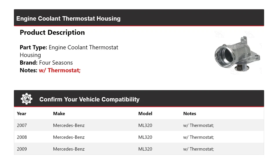 Carcasa termostato refrigerante motor Mercedes-Benz ML320 2007-2009 4 estaciones Foto 2 de 4