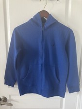 Nautica Boys School Uniform Blue Full Zip Fleece Hoodie NWT, Size M 10-12
