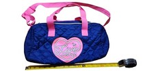 Justice Pink And Blue Quilted Duffel Bag With Sparkles Live Justice