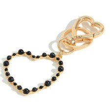 Black Natural Stone Heart Keychain