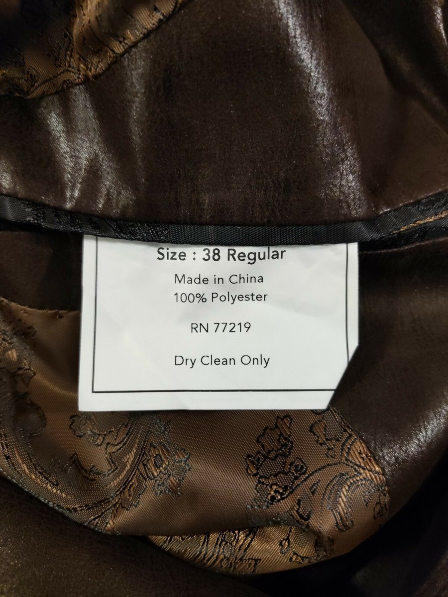 Pronto Uomo Men's Brown Faux Leather Jacket Size 38. P-T-P:22in | eBay