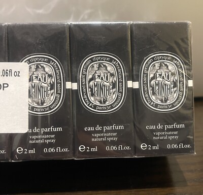 Lot Of 24 Diptyque Eau de Minthe Eau de Parfum Spray Sample 2mL/0.06fl oz ea.