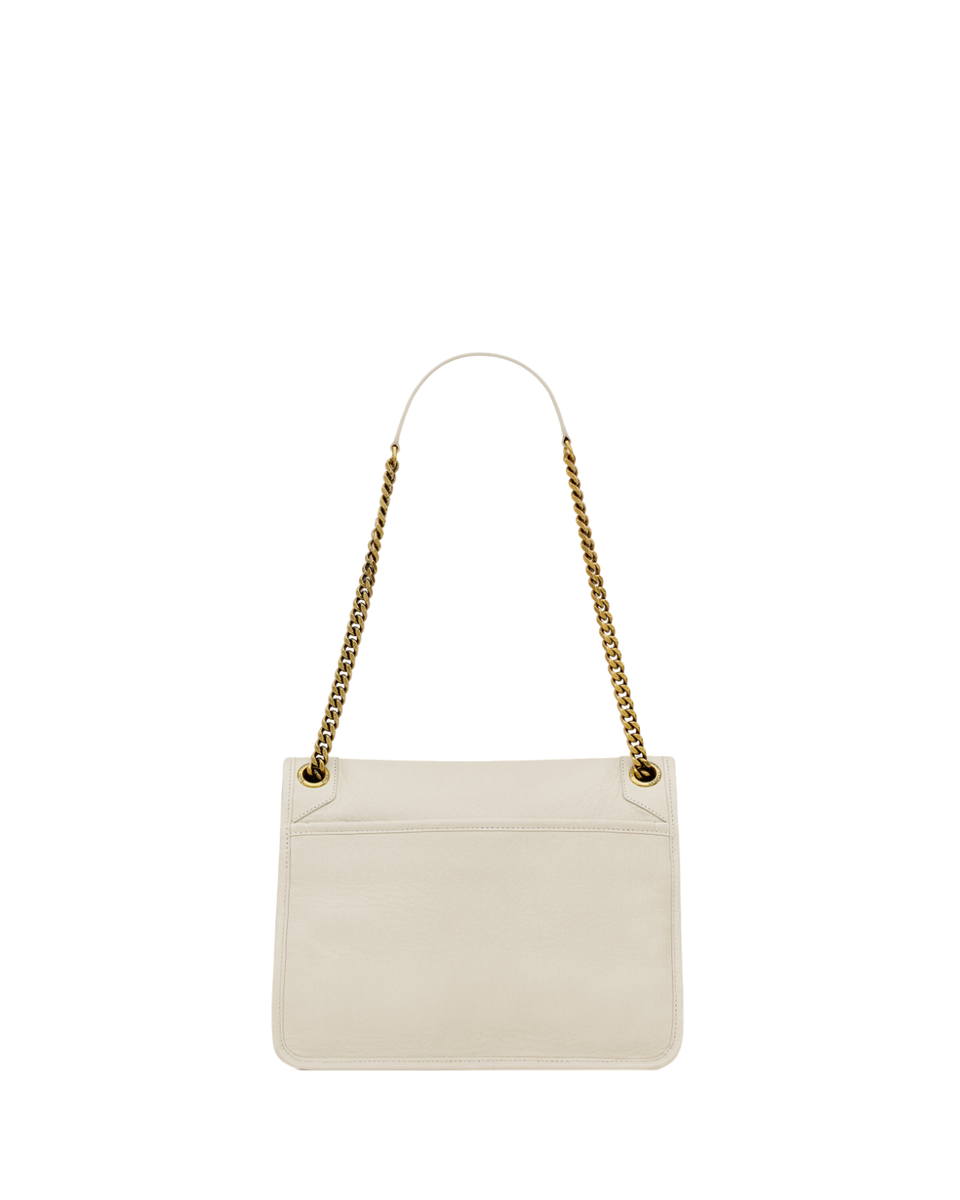 SAINT LAURENT Niki Medium $3550 Blanc Vintage Grained Lambskin