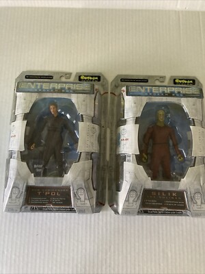 2 Star Trek Enterprise Broken Bow T'Pol & Silik Action figures/ Art Asylum 2002