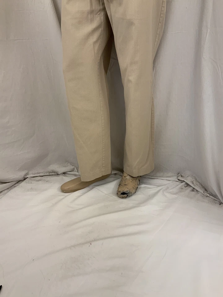 Alex Cannon 男式裤子 34x29 棕褐色棉聚乙烯平前穿两次 YGI U1-691 — 第 4/4 张图片