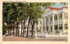 Colonial Mansions, Nantucket, Mass, Tichnor Bros., Inc., Boston. Postcard