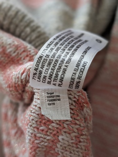 CAT & JACK Girl's Pink Grey Striped Sweater w/ Sparkles Pullover Knit Size 6/6X - Picture 14 of 15