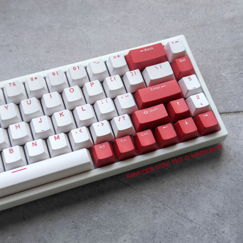 Juego de teclas blancas rojas de doble disparo perfil OEM para teclados mecánicos Cherry MX - Imagen 3 de 8