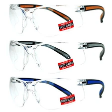 SA106 High Quality ANSI Z87.1+ Protection Half Rim Clear Lens Safety Glasses