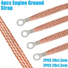 4x Engine Ground Strap Copper Cable Kit For Car Truck Firewall Engine Body Frame