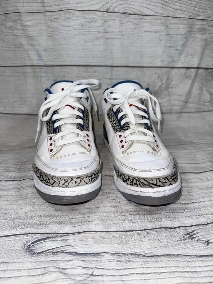 Размер 9,5 - Jordan 3 ретро оригинальный средний истинно синий - Изображение 2 из 4