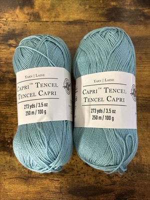 Capri Tencel Yarn by Yarn Loops & Threads 2 Skeins  Teal Blue Lot 7357