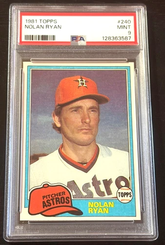 1981 TOPPS #240 NOLAN RYAN PSA 9 PERFECT CENTERING NEWLY GRADED HOF