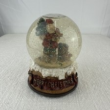 Merry Christmas Santa  Christmas Tree Snow Globe w/ Glitter - Used