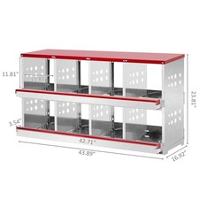 8 Compartment Chicken Metal Nesting Box, 8 Room Wall Mountable Nesting Boxes Hen