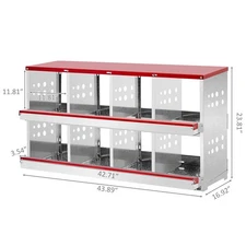 8 Compartment Chicken Metal Nesting Box, 8 Room Wall Mountable Nesting Boxes Hen