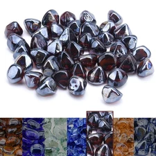 10-Pound 1 inch Diamonds Fire Glass for Gas or Propane Fire Pit Fireplace & L...