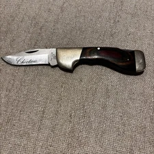 Frost Cutlery Choctaw Lockback Folding Knife-Wood Handle-Surgical Steel Blade 