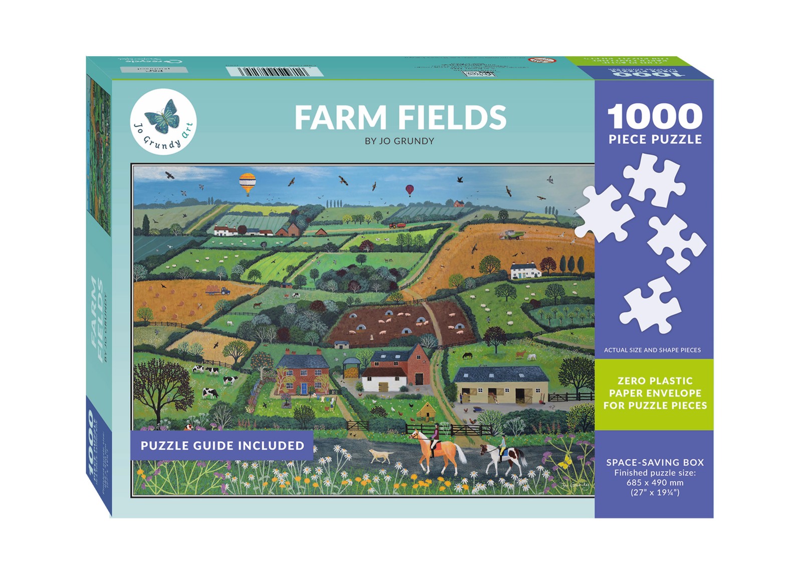 Otter House Farm Fields 1000 Piece Jigsaw Puzzle Gift for Adults | Joe Grundy