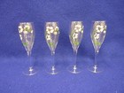 PERRIER JOUET CHAMPAGNE FLUTE HAND PAINTED PINK ANEMONE FLOWERS SET OF 4 — photo 5