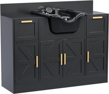 Salon Station, Shampoo Bowl with Cabinet & Drawer, UPC Certified Sprayer Faucet