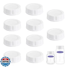 Pack of 10 Travel and Storage Lids Compatible with Lansinoh/Mam/Pigeon Baby B
