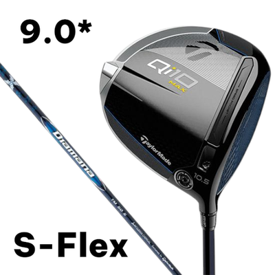 New TaylorMade Qi10 Max 9.0° Driver Diamana Blue TM50 Shaft S Flex