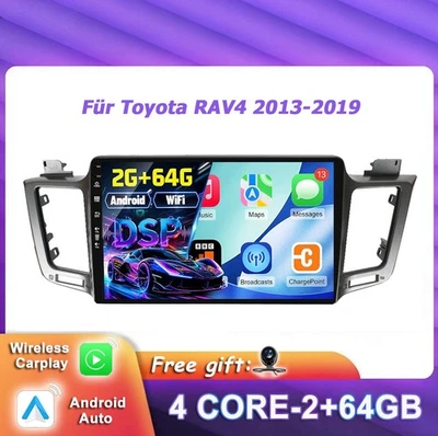 10.1''Autoradio Android 16 CarPlay Navi GPS Für Toyota RAV4 2013-2019 DSP CANBUS - Bild 1 von 4