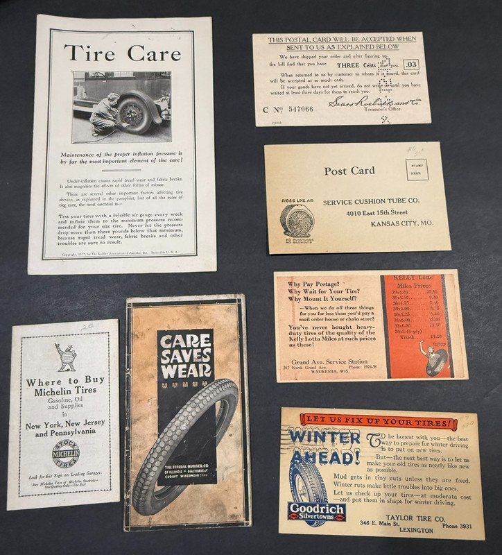 Vintage Automotive & Tire Paper Lot...Federal, Michelin, Goodrich...7 Items