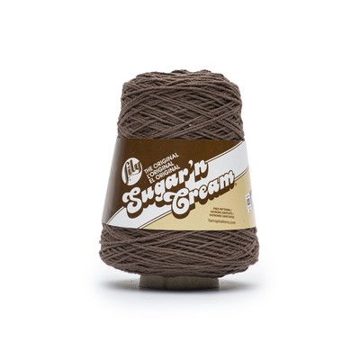 Sugar N Cream Cones Warm Brown Yarn - 1 Pack of 400g/14oz - 100% Cotton - #4 ...