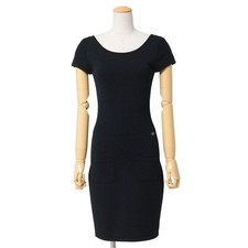 CHANEL one piece Size 34 P37944 Knit dress with lion button embellishment Ma...