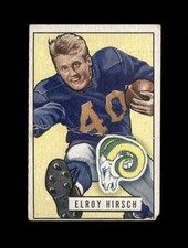 1951 Bowman Football Card Set-Break #76 Elroy Hirsch Rams Good