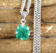 Pendentif Certifié En Émeraude Verte Octogonale Coupée De 7,50 Ct Voir La Vidéo