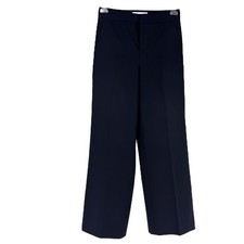 Everlane Trouser Pants Size 0 Wool Blend Navy Blue Wide Leg High Rise Career