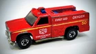 Vintage Loose '74 Hotwheels Red Emergency Unit Fire Truck Diecast Blackwall 1:64