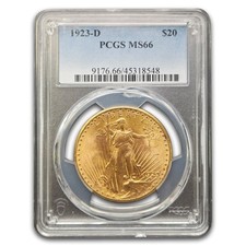 1923-D $20 St Gaudens Gold Double Eagle MS-66 PCGS
