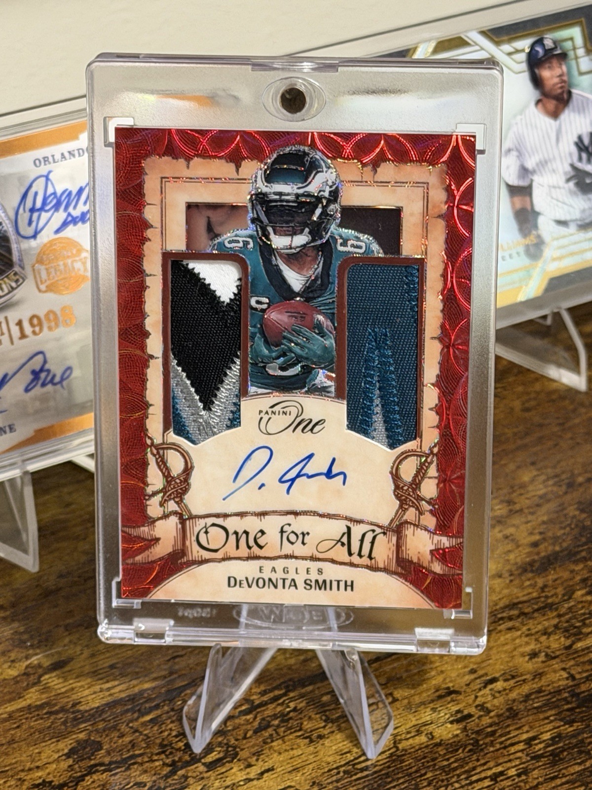 2023 Panini One - Devonta Smith Auto On Card /25 Eagles Emblem Patch One For All