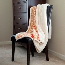 Lavish Home Fleece Sherpa Super Soft Blanket Throw - Hearts 50 x 60