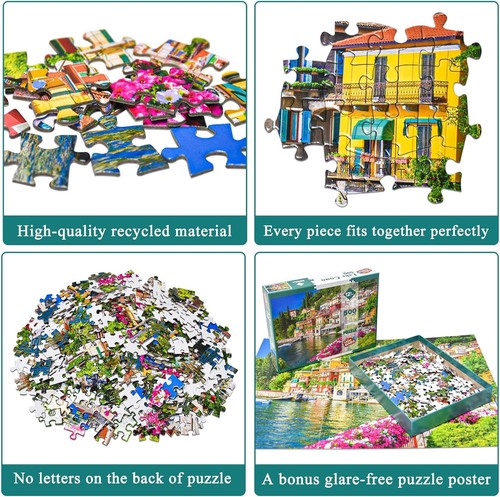 500 Piece Jigsaw Puzzle for Adults -Lake Como Scenery, Italy Jigsaw Puzzles 5... - Picture 3 of 5